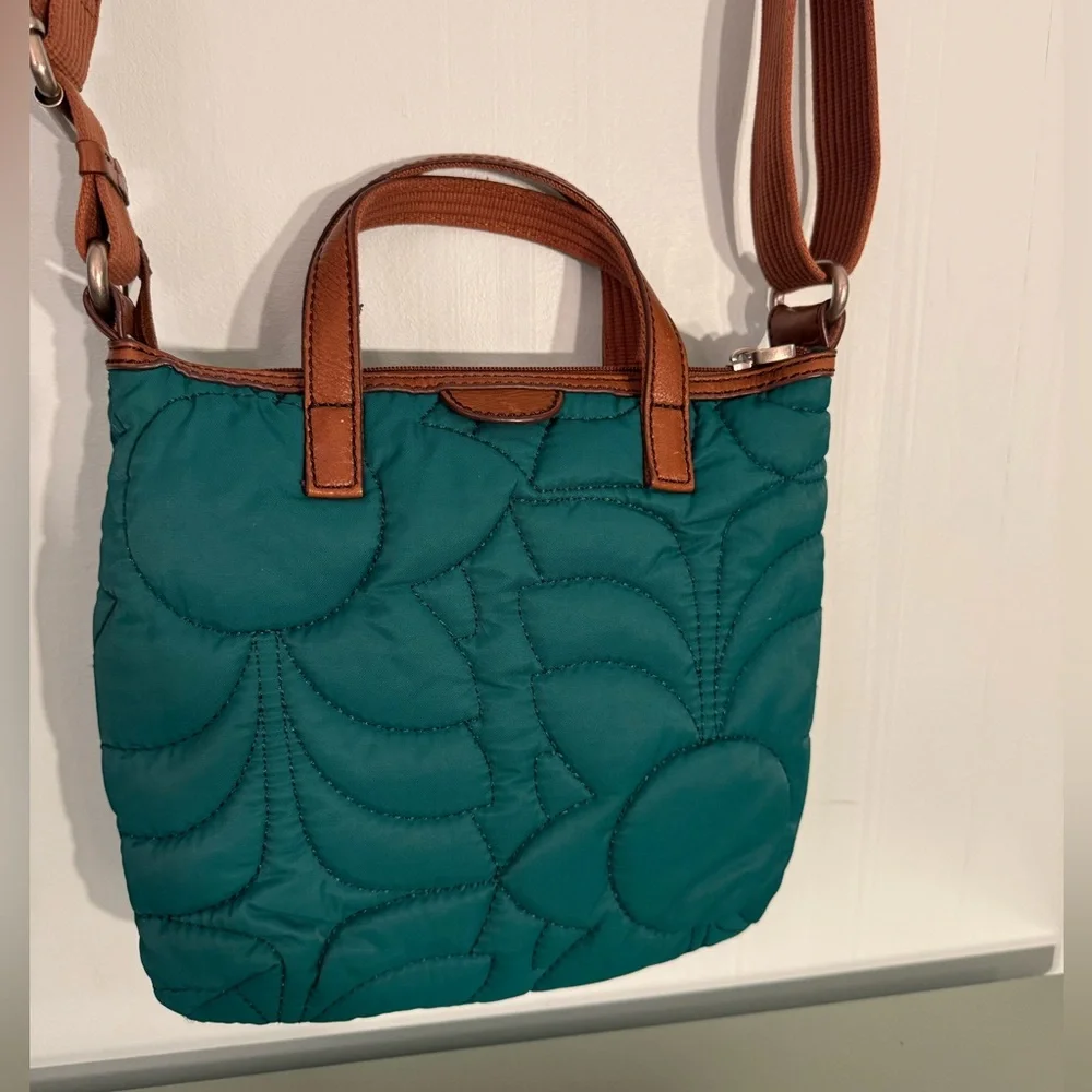 Fossil Green and Brown Crossbody Bag with Adjustable Strap - Picture 3 of 5